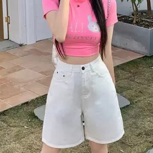 여자 외출 데일리 귀여운 패션 코튼 데님 소재 하프 반바지 에이라인팬츠 캐주얼 청반 여름 와이드 코디 개