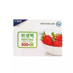 크린나라 위생팩 중형 300매 (25cm x 35cm)주방용품 잡화 크린백 비닐 일회용 뽑아쓰는 봉투 봉지 비닐팩