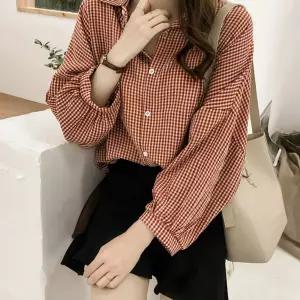 여성 베이직 여유로운 가오리핏 모던컬러 체크셔츠겨울블라우스 코듀로이 남방 남자상의 남성 상의 여자 빅