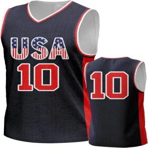 남자 미국 농구 유니폼 화이트 블랙 탱크 번호 아메리카 플래그 레드 블루 스포츠 트레이닝 상의