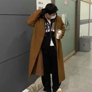 [osjarak]남자 여자 울 박시핏 어깨패드 테일러드 맥시 롱코트_P415434257