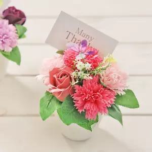 화분 어버이날 나비 핑크 카네이션 비누꽃