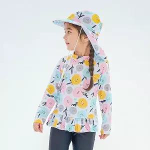 아이스샌드 보리보리 키즈 유아 여아동 래쉬가드 플랩캡 수영복세트 BR-355104