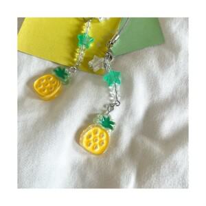 메리 네온 과일 프루츠 여름 폰줄 스트로베리 귀여운 y2k 고전 비즈 리본 휴대폰스트랩 키링 키치