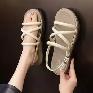 여름 인기 여자 여행 외출 감성 귀여운 스트랩 플랫 WFJ2Z61