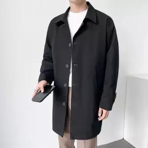 NFY010 빅 사이즈 봄가을 루즈핏 하프 싱글 트렌치 맥코트