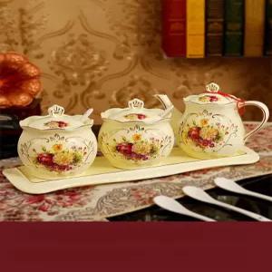 플라워부케 앤틱 세라믹 보관 유럽풍 주방용품 설탕