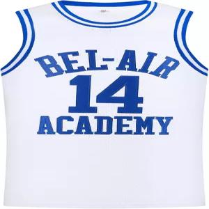 올라포 벨 에어 저지 14 프레시 프린스 아카데미 남자 옐로우 블랙 그린 농구 유니폼 나시