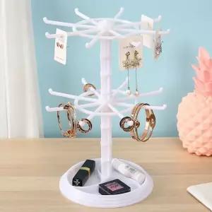 후크 2단 액세서리거치대 화이트) 귀걸이정리대 액세서리진열대 악세사리진열대