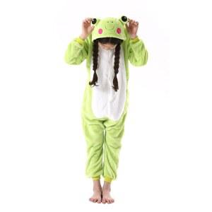 심주 키즈 동물 파자마, 보이 걸스 개구리 코스프레 코스튬 슬립웨어, 원피스 남녀공용 홈웨어 3-11Y