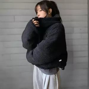 [하프클럽/]여성 리버시블 숏패딩 뽀글이 크롭 점퍼