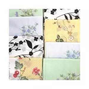 남녀 공용 면 손수건 10매 세트 유아 성인 모두 사용 기본형