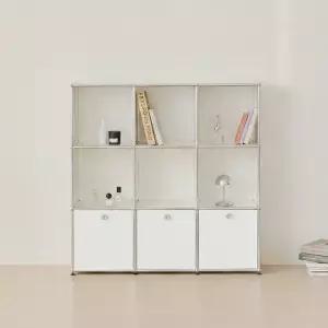 포스트모던 발렌 3X3 미드센츄리 파티션 책장 1200 3단 C3 (3도어)