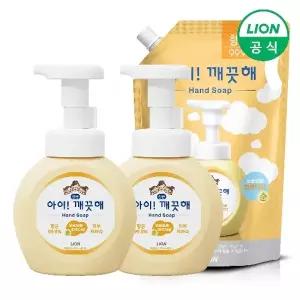 아이깨끗해 핸드워시 용기 250ml 2개+리필 1.8L 1개 (순/레몬 택1)