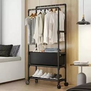 고품질 행거 옷걸이 옷장 틈새 간이 드레스룸 수납 조립식 원룸 더블 시스템행거 옷걸이행거 WFIPAII