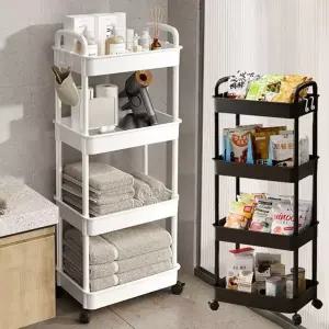 이동식 주방 욕실 수납 틈새 선반 수납장 철제 4단 (KYR-WE845DC)