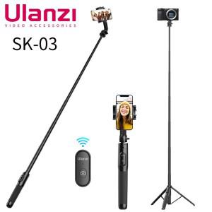 Ulanzi SK-03 블루투스 무선 셀카봉 삼각대 모노포드 스마트폰 고프로  12 9 8 7 insta360 X3 DSLR 카메라