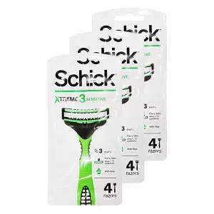 엘지 쉬크 휴대용 익스트림 3 센서티브 일회용 면도기 4입 3개 면도