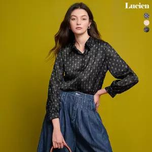 [루시앙]루시앙 메탈릭 얀 시그니처 블라우스 (3color)