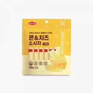 바우와우 강아지 간식 콘치즈소시지 119g 7개입 1팩