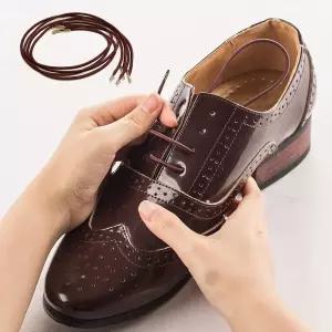 않는 풀리지 2켤레가능 매듭없는 고무 깔끔한 구두끈 4P 소품 끈세트 편리한