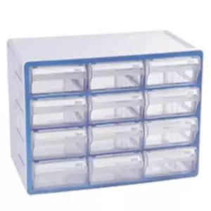 [셀러에이드]블루 서랍장 12단 소품 수납 정리함 사무실 책상 미니 서랍
