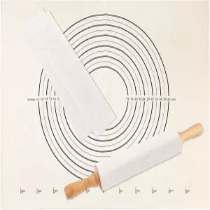 3PCS 페이스트리 천 및 롤링 핀 커버 세트 1PCS 25인치 X 20인치 헤비 코튼 캔버스 매트 2PCS 13인치