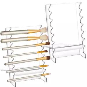 게엘린 2개의 아크릴 메이크업 브러시 홀더 베니티 건조기용 랙 펜 스탠드 디스플레이 아티스트 네일