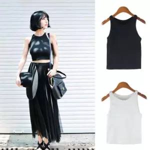 크롭 인기 쏨 민소매티