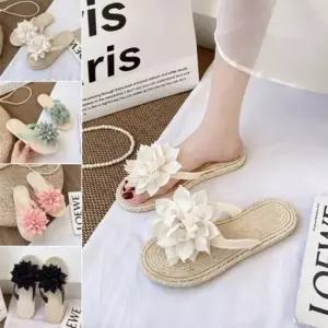 플로럴 쉬폰 슬리퍼 여름 예쁜 발 편한 거실화 굽낮은슬리퍼 꽃무늬슬리퍼 비치슬리퍼