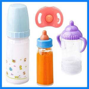 15.2cm/9.3cm 인형 매직 우유 주스 병 젖꼭지 Bibs 맞는 새로 태어난 인형 플라스틱 젖꼭지 병 인형 집 장