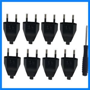 8pcs EU 플러그 어댑터 (스크루 드라이버 포함) 220 V 2.5 A 유럽 플러그 소켓 교체 재 배선 가능 연장 코