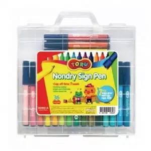 논드라이싸인펜 462TAF90 36색 아동사인펜 옷사인펜 사인펜세트