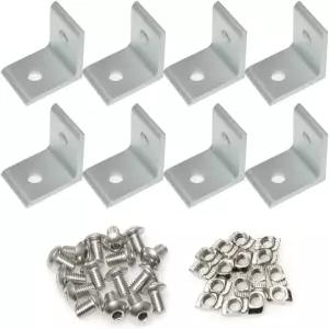 PZRT 8pcs 2 홀 90도 20 시리즈 조인트 플레이트 코너 앵글 브래킷 슬롯 6mm 2020 알루미늄 프로파일용