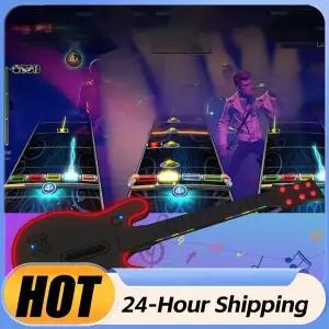 무선 기타 컨트롤러 2.4G 기타 핸들 스트랩 및 무선 동글 포함 PC 컨트롤러 PS4 PS3 PC 히어로 클론 히어로