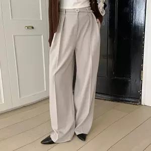 [옷자락]여자 찰랑 세미정장 벨티드 와이드 슬랙스