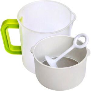 견과류 우유 및 그릭 요거트 메이커 - 재사용 가능하고 내구성이 뛰어난 봉지 대안 파인 메쉬 스테인리스 스틸 대두 / 귀리 아몬드 다용도 식품 체 (요거트 1쿼트, 1.5쿼트) (A)