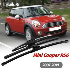 1세트 전면 및 후면 앞 유리 와이퍼 블레이드 미니 소형 쿠퍼 R56 용 2007-2011 2008 액세서리