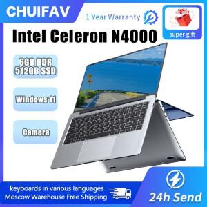 노트북 휴대용 컴퓨터 인텔 셀러론 N4000 윈도우 11 지지대 TF 카드 소켓 14.1 인치 6GB RAM 512GB SSD