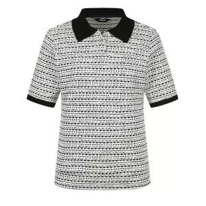 [하프클럽/팬텀]팬텀 여성 니트 카라 5부 반팔티셔츠 221E1TO153 BK 골프 티셔츠