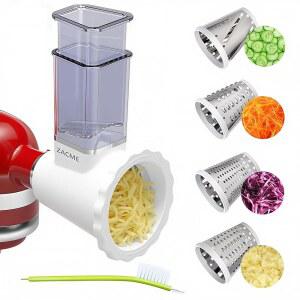 주방 보조 스탠드 믹서용 슈레더 치즈 강판 부착물 업데이트, 야채 슬라이서가 있는 샐러드 머신, 메이커, 음식 슬라이서 4날 식기세척기 안전
