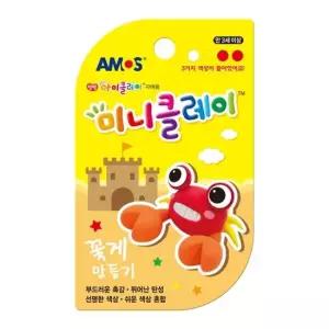 아모스 2500 미니클레이 꽃게 점토 7.5g 4색+눈모양 1개입) 2500 미니클레이 5g 4색 눈모양