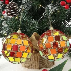 로열골드 장식볼 2p 10cm 미러볼 트리 악세사리 오너먼트 액세서리 소품 트리볼 크리스마스