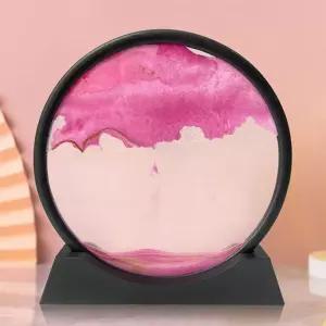 모래시계 샌드 핑크 12인치 모래멍 아트 감성인테리어액자 생일선물 집들이 신혼 거실 무드등 알람탁상 물