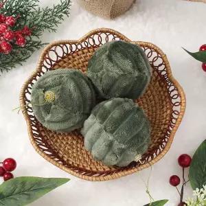 Jdt 장식볼 3p 8cm 가로줄폼이트리소품 트리볼 이미지볼 성탄 크리스마스 성탄절 악세사리