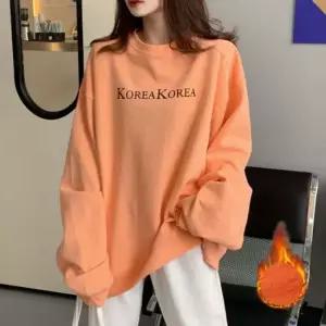 KOREA 레터링 기모안감 린넨맨투맨 티셔츠