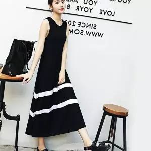 나시 민소매 원피스 여성 휴양지코디 (KYR-WF5515B)