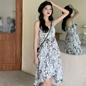 여성 여름 프릴 나시 언발 원피스 캐주얼 데일리룩 (KYR-WFFJ1GA)