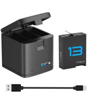 GoPro Hero 13 배터리 + 블랙 카메라 액세서리 용 3 슬롯 박스 충전기  probty 2280mAh