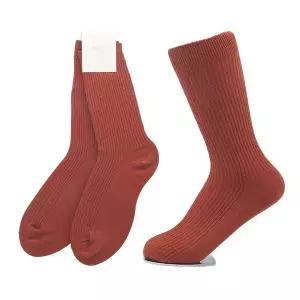 [하프클럽/]여성용 가는골지 장목양말 다크오렌지 5켤레